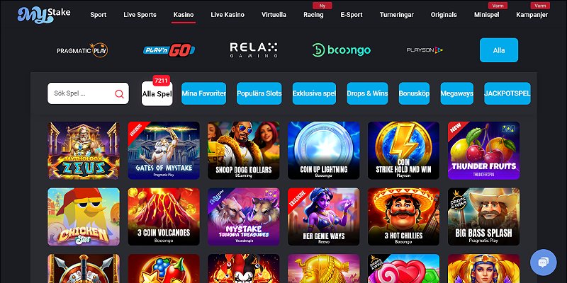 MyStake – skärmdump av casinot